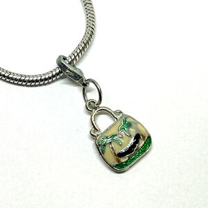 Palm Tree Hammock Add on Charm for European Bracelet Purse Vacation DIY